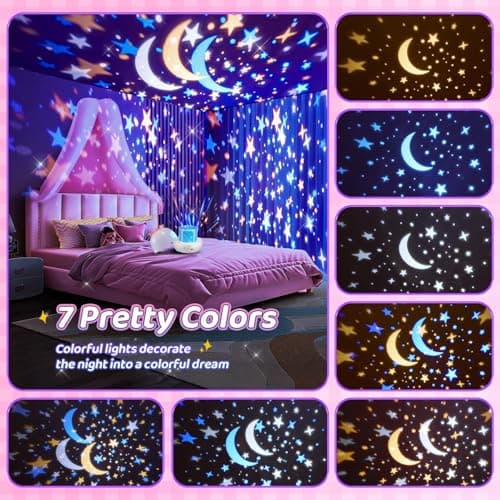 Baby Night Light Projector | 15 Films & 15 Soothing Sounds & 7 Colors & Remote Control | Unicorn Gifts for Girls Kids Night Light Projector, Sensory Lights Baby Toys for Girls Gifts for Girl Age 3-5 — view 5