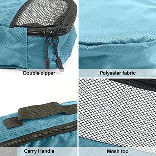 ANSIO Packing Cubes for Suitcase, 6-Piece Travel Luggage Organiser Set,Teal — view 5
