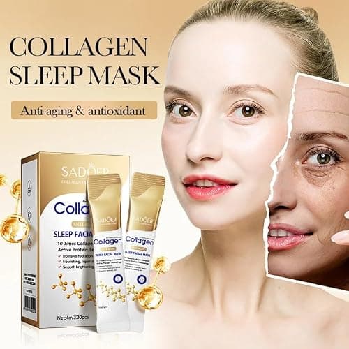 Sadoer Collagen Anti Aging Sleep Facial Mask with 10 Times More Collagen Content Active Protein Technology - 20 pcs — view 2