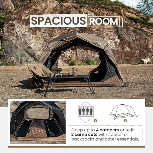 OneTigris JOVIAN 4 Person Camping Tent - 3 Season Family Shelter for Outdoor Backpacking With 2000mm Outer Tarp, 5000mm Bottom & Waterproof Floor Mat — view 4