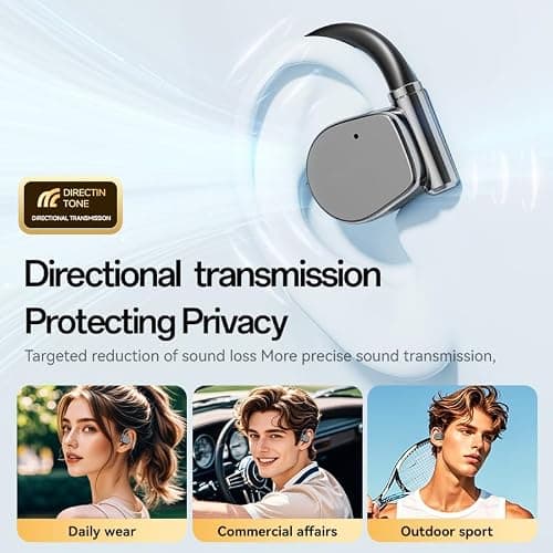 ePalZoneXP Wireless AI Translation Earbuds, 150 Languages, Open-Ear Bluetooth Sport Headphones, Long Battery Earphones, Clear Audio, Two-Way Real-Time Translator, Workout & Travel UK (White) — view 5