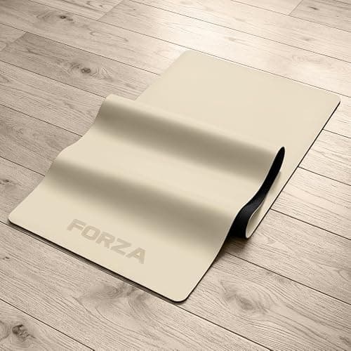 FORZA PU Yoga Mat – Premium Non-Slip Polyurethane & Natural Rubber Yoga Mat, Extra Grip, Cushioned & Durable Training Mat for Yoga, Pilates, Stretching & Mobility (Beige, Without Carry Strap) — view 5