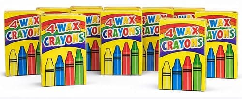 WF Graham 10 Pack Wax Crayons for Party Bags, Colouring Books & Kids Activity Packs – Assorted Coloured Crayons for Children’s Crafts, School Rewards, Parties & Events