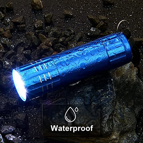 Riakrum 2 Pcs Mini Pocket Torch Small Handheld Torches Kids Led Flashlight 3 Inch Waterproof Pencil Torch with Lanyards for Camping Hiking Outdoor, Batteries with Insulation Card Included (Blue, Red) — view 4