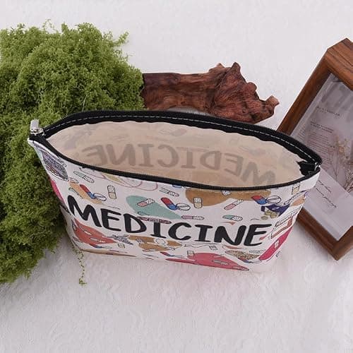 ShiQiao Spl Medical Storage Bag for Travel Meds Medicine Organiser Pouch with Zipper Medicine Bag for Women Men Portable First Aid Organiser for Travel Camping Home — view 2