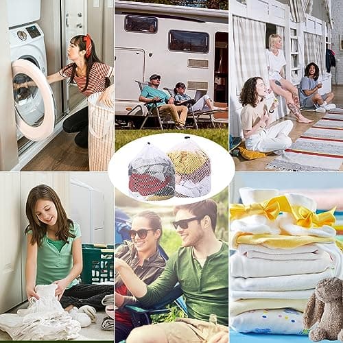 2 Pcs Drawstring Laundry Bag, Mesh Laundry Bags for Washing Machine, Mesh Wash Bags Laundry Bags, Heavy Duty Dirty Clothes Washing Machine Bag, Travel Washing Bag for Cloths Blouse(30x40/40x50cm) — view 6