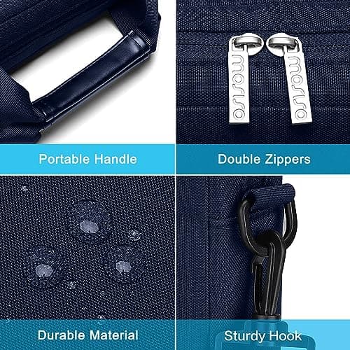 MOSISO Laptop Shoulder Bag 16 inch, 15.6 inch Laptop Case, Navy Blue — view 6