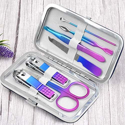 Manicure Set 7 pcs Pedicure Kit Professional Fashion Stainless Steel Nail Clippers Nails Cuticle Remover Toenail Cutter Grooming Tools for Girls Men Women — view 5