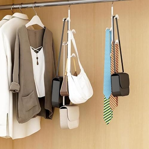 Bag Hanger - Tote Bag Organizer Closet | Space Saver Closet Backpack Holder, Tote Storage Hanger Hook for Belt Shawl Tie Hat Scarf Underwear Bra — view 5
