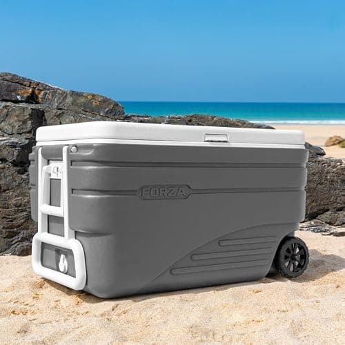 FORZA IceGuard Wheeled Cooler Box | Portable Ice Chest with Handle & Wheels – Keeps Contents Cold for 72 Hours – Ideal for Beach, BBQ or Team Sports [20L 41L 47L 98L] (98L Capacity) — view 2