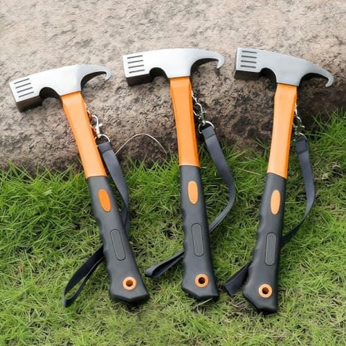 Camping Hammer with Tent Stake Remove, 12 inch Outdoor Multifunction Camping Mallet for Tent Pegs with Holding Strap and Tote Bag, for Outdoor Camp Picnic, Rustproof, Non-Slip Comfortable Grip — view 6