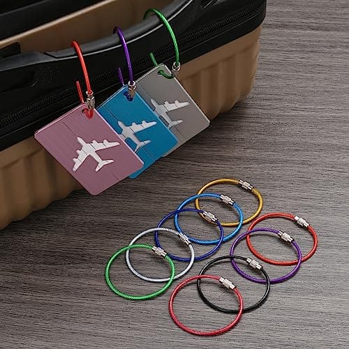 luvtree 5.9in/15cm Stainless Steel Keychain Cable,Wire Diameter 2mm Metal Key Ring Loop Suitable for Sports/Travel/Luggage Tag Holder/ID Tags,Hot Pink — view 5