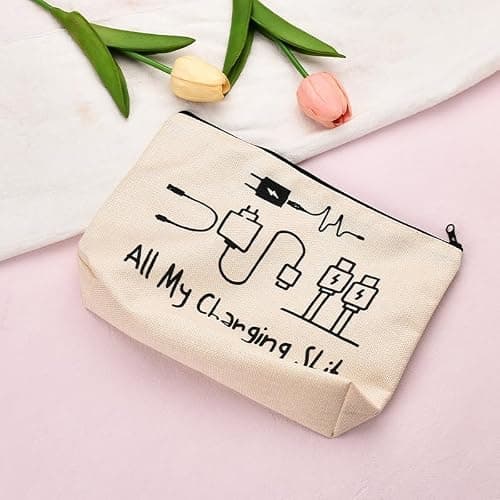 Funny Cable Organiser Bag,Travel Cable Organiser Pouch Case Charger Bag,Travel Essentials Accessories Gifts for Women Men Travelling Holiday — view 4