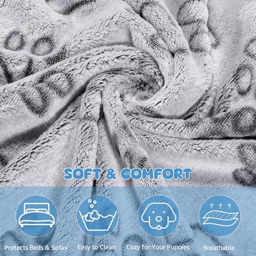 HezzLuv 3-Pack Dog Blankets - Soft Fluffy Washable Fleece Pet Throw — view 3