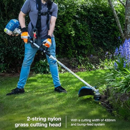 Hyundai 52cc Petrol Garden 5-in-1 Multi Tool, Grass Trimmer, Brushcutter, Hedge Trimmer, Pole Saw & 800mm Extension Shaft, Soft Recoil Start, Harness Included, 3 Year Warranty — view 5