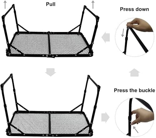 TIYASTUN Camping Table - Small Folding Picnic Table with Adjustable Height and Mesh Top — view 6