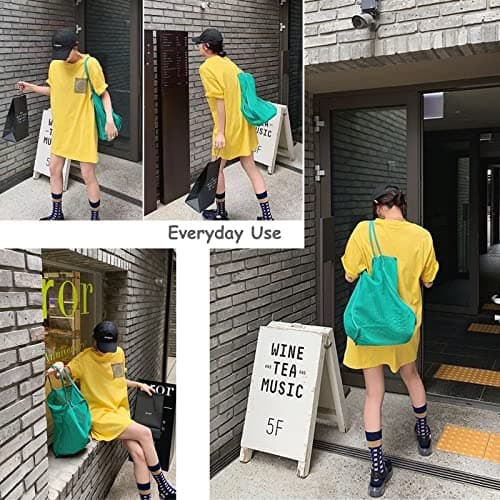 Mesh Beach Tote Bag for Sand Toys Kids Women Foldable Lightweight Durable Outdoor Shopping Travel Swim, Turquoise — view 2