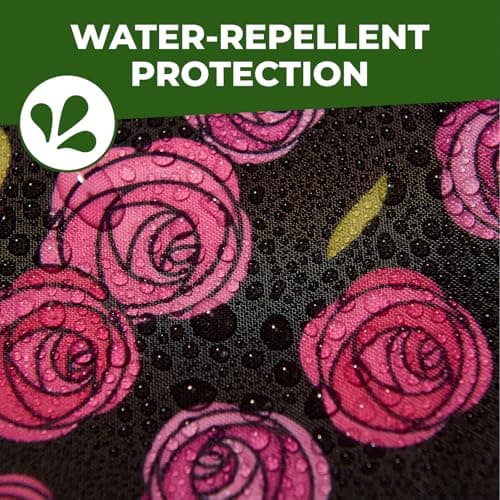 ECO CHIC Lightweight Foldable Reusable Shopping Bag Water Resistant Tote Bag (Mackintosh Rose Black) — view 5