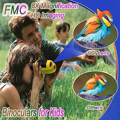 JRD&BS WINL Mini Children's Binoculars Toys for 4-5 Year Old Boys & Girls Gifts,8 X 21 Kids Binoculars for Children,Compact Telescope Boys Gifts 4-8 Years Old to Bird Watching &Scenery(Yellow) — view 2