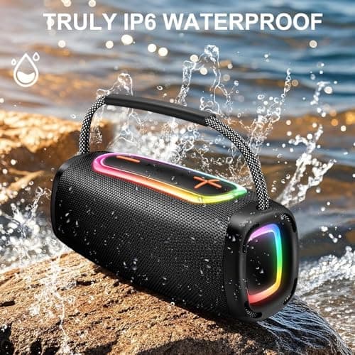 Bluetooth Speaker, 6000mah Portable Speaker with 36 Hour Playtime, Speakers Wireless Bluetooth 5.4 with Louder Volume & Enhanced Bass, Built-In Mic, Stereo Sound , Party/Gifts/Led Light for Outdoor — view 4