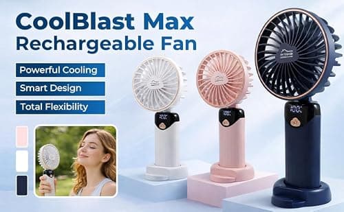 DIY TECH UK - CoolBlast Max - 4 in 1 Handheld Rechargeable Fan - 5 Speed — view 6