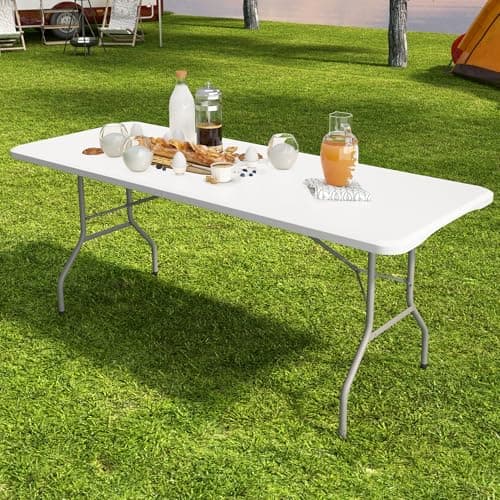 mcc direct 6ft (180cm) Folding Table Heavy Duty – Indoor & Outdoor Plastic Table for Garden, Picnic, BBQ, Camping, Party & Catering (White) — view 2