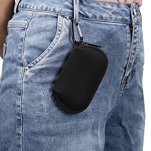 Neoprene Sleeve Earphone Carry Bag Earbud Case Earphone Carrying Case Storage Bag Headphone Mini Pouch For Wireless Earbuds Airpods Bluetooth Headset Case with Carabiner — view 6