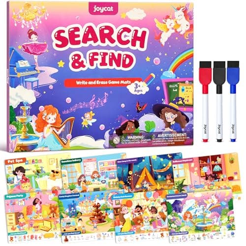 JoyCat Search & Find Activity Books, Educational Toy for Girls Ages 3-6