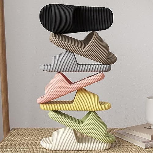 JIJIe Mens Bathroom Shower Slippers - Lightweight, EVA One-Piece, Anti-Slip - Perfect for Home, Bathroom, and More - Multiple Colors Available (Yellow EU38/39 UK5/5.5) — view 4