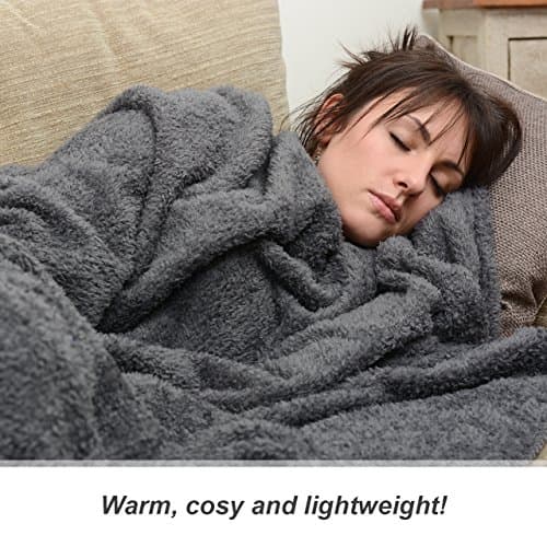 Snug Rug Special Edition Luxury Grey Blanket Sherpa Fleece Blankets Soft Throw 127 x 178cm (50" x 70") Slate Grey — view 4