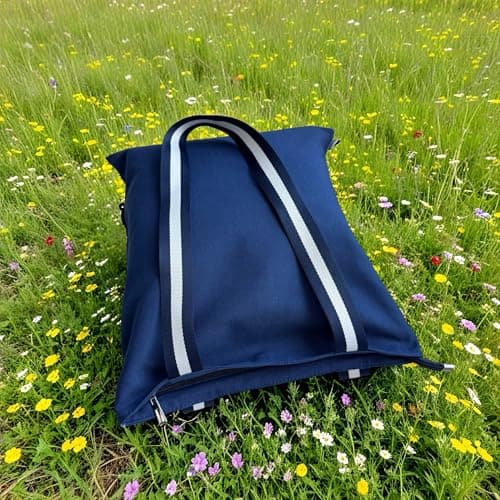 Augbunny 12OZ 100% Cotton Canvas Zipper Closure Lined Reusable Grocery Shopping Bag Beach Bag Daily Casual Multi Purpose Tote — view 5