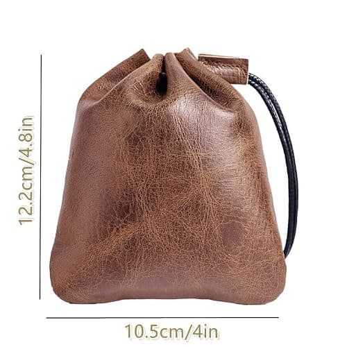 2 Pcs Medium Drawstring Cowhide Bag — view 2