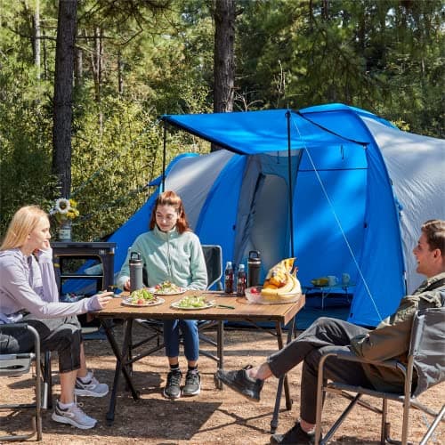 TIMBER RIDGE Roll up Camping Table That Fold up Height Adjustable 108x71cm — view 6