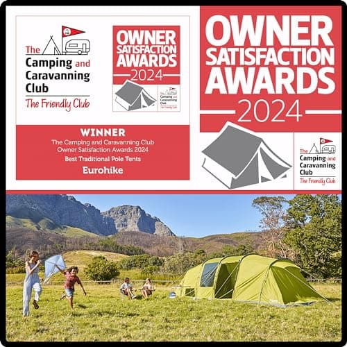 Eurohike Sendero 8XL 8 Man Tent with Large & Spacious Living Area & 2 Separate Bedrooms, 8 Person, Waterproof, Easy to Pitch, Tunnel Design, Ideal for Family Camping Trips & Festivals — view 2