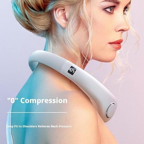 Neck Fan, Portable Neck Fans Rechargeable Quiet, Bladeless USB Personal Cooling Fan with 5 Speeds, 360° Airflow, Hands-Free Wearable Cooler Fans for Indoor Outdoor — view 5