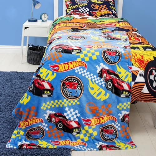 Character World Official Hot Wheels Fleece Blanket | Super Soft Warm Blue Throw, Flame Design | Perfect For The Bedroom, Camping & Sleepovers 100 x 150cm — view 6