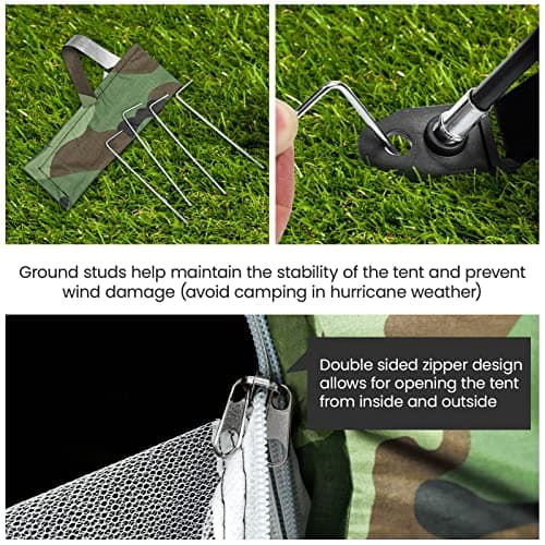 Holdfiturn Camping Tent 2-3 Person Dome Tents Easy Setup Lightweight Backpacking Tents for Hiking Fishing Backyard Adventures — view 6