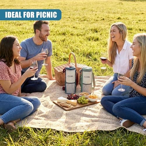 MTS Wine Cooler Bag for 1.5L Water Bottles - Padded Insulated Champagne Carrier with Zip & Shoulder Strap - Thermal Drinks Holder with Pocket for Picnics, Travel & Beach, Great for Wine Lovers — view 2