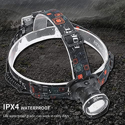 BORUIT LED Head Torch with White Light, 1000 LM Head Torch Battery Powered — view 5
