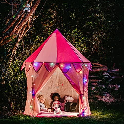 Kids Play Tent for Girls; Multi-Coloured Star Lights & Squeezy Squishy Rainbow Frog. Compact Size Kids Play Tents-105 cm wide. Pop Up Tent for 3 4 5 6 7 Year Old Girls – Indoor/Outdoor play tent — view 5