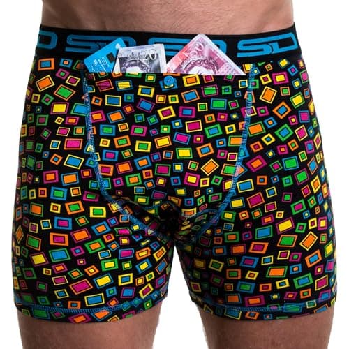 Smuggling Duds Boxer Brief Shorts - Anti Theft, Pickpocket Proof, Travel Pocket Underwear