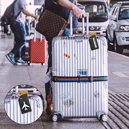 2PCS Silicone Luggage Tag with Name ID Card to Quickly Spot Suitcase Black — view 4