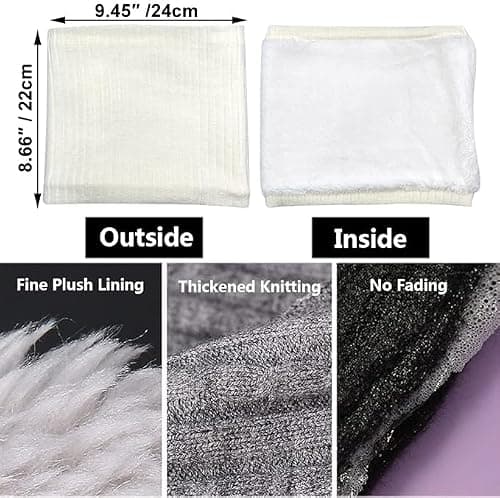 ehsbuy Fleece Neck Warmer Thermal Snoods Unisex Thick Winter Cold Weather Knitted Circle Scarf for Cycling Motocycle Sports (White) — view 5