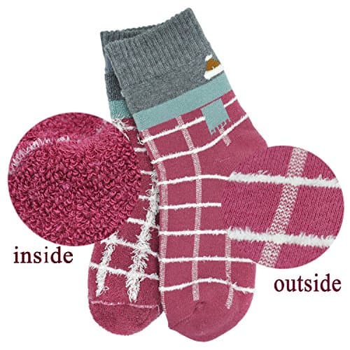 Ladies Womens Thick Winter Thermal Socks Cotton Crew Novelty Socks Casual Cartoon Socks, UK women s shoe 3-10, Dark Colour - 4 Pairs — view 6
