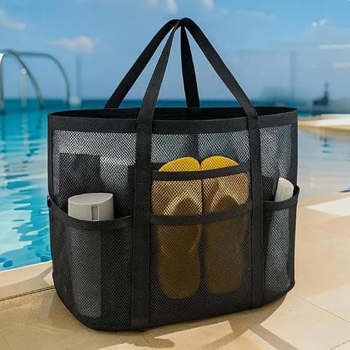 Large Beach Bag Travel Wash Bag Fitness Swimming Mesh Storage Bag