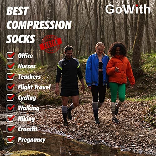 GoWith 2 Pairs Compression Socks 15-20 mmHg, Viscose Made from Bamboo — view 3