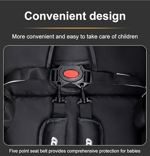 ALYIKOU 3-in-1 Prams Travel System, Shock Absorption Baby pram,0-4 Years, Up to 22 kg, Foldable, Compact and Reclining Baby Pushchair, with Nursery Bag, Black (530 Pink) — view 6