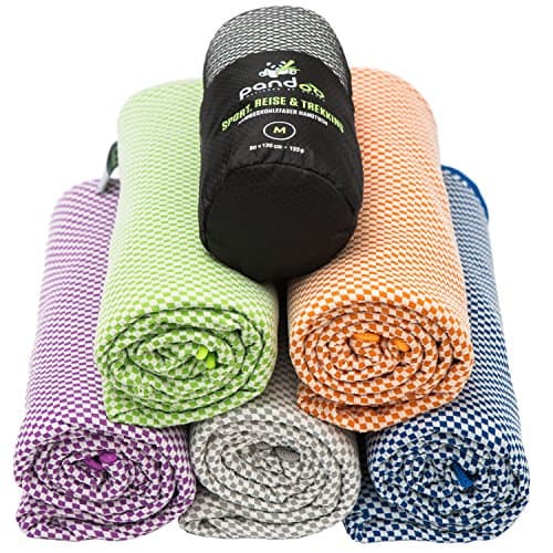 pandoo Microfibre Travel Towel | Eco-Friendly Nylon and Bamboo Fibers | Quick Drying Absorbent and Antibacterial Bath Blanket | Sport, Travel, Swimming, Shower and Beach | Case | 160x80cm — view 3