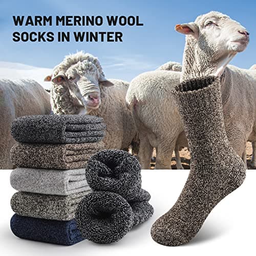 SIMIYA Merino Wool Socks for Men, Winter Thick Hiking Socks — view 3