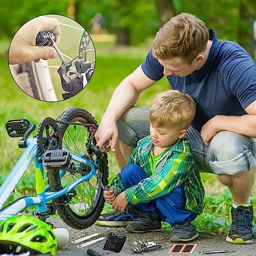 Bike Tool Kit, 16 in 1 Multifunction Bike Repair Tool Kits Bicycle Fix Set Cycling Tire Puncture Mountain Road Bike Accessories with Storage Bag — view 6